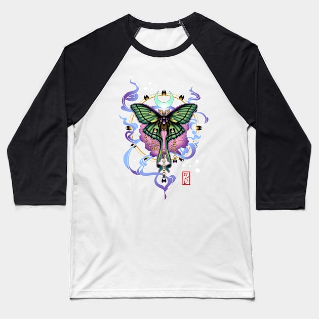 Luna Moth Baseball T-Shirt by etcherSketch